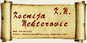 Ksenija Mekterović vizit kartica